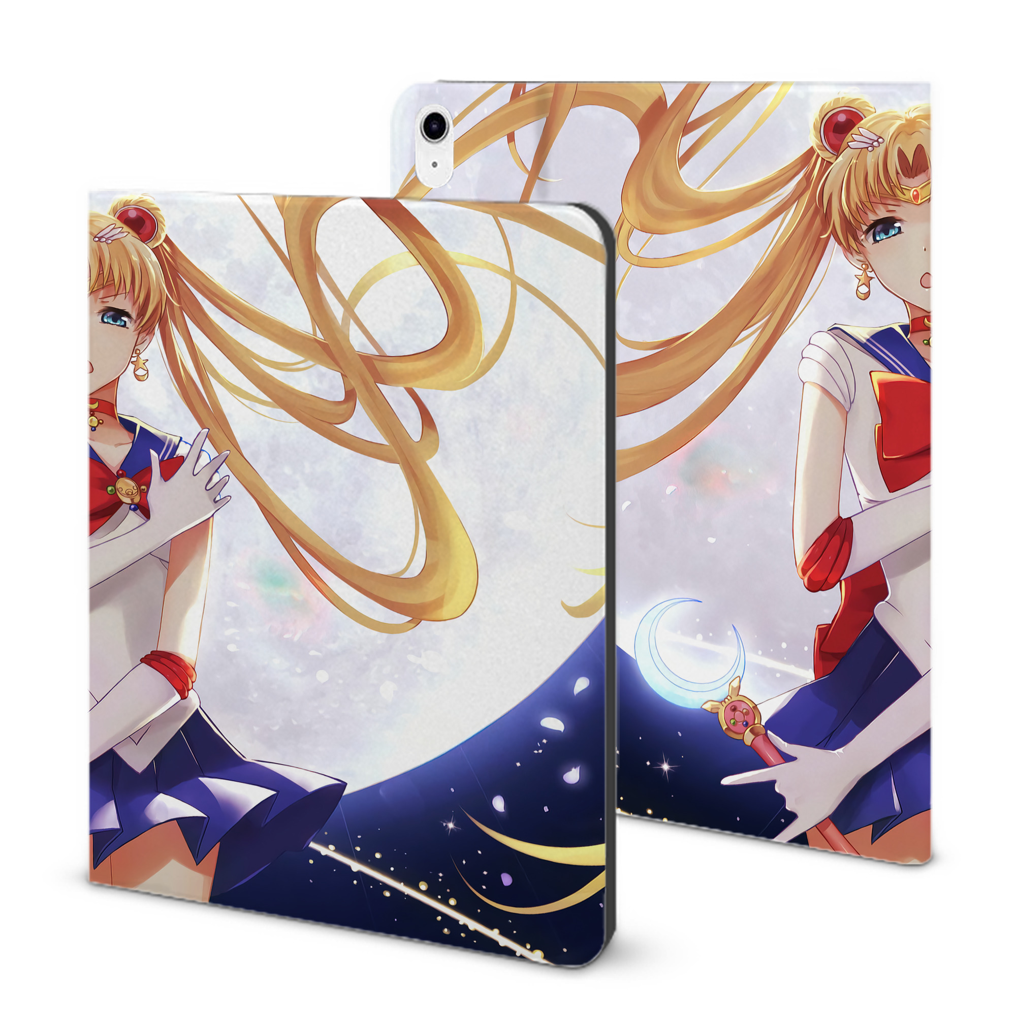 （画像用） 美少女戦士セーラームーン Sailor Moon IPad ケース ブック型 PUレザー TPU 耐衝撃 軽量 薄型 ペン収納なし 全面保護 IPad 各モデル対応